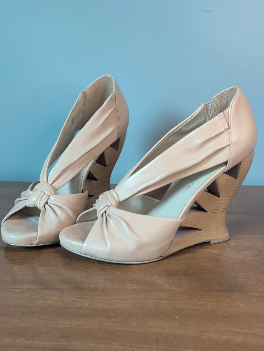 Donald J Pliner Blush Knot Peep-Toe Wedge Heels